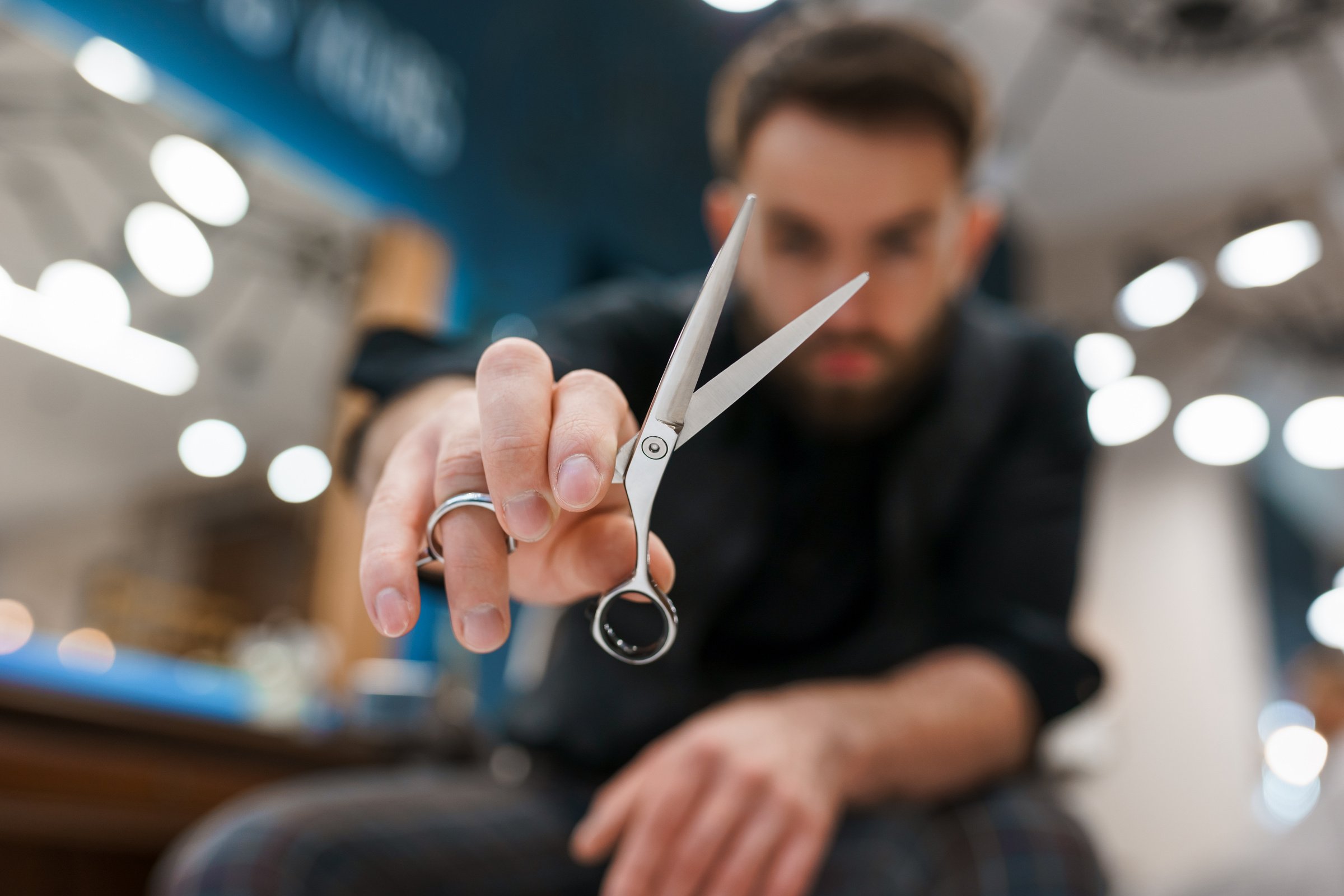 Barber with Scissors 